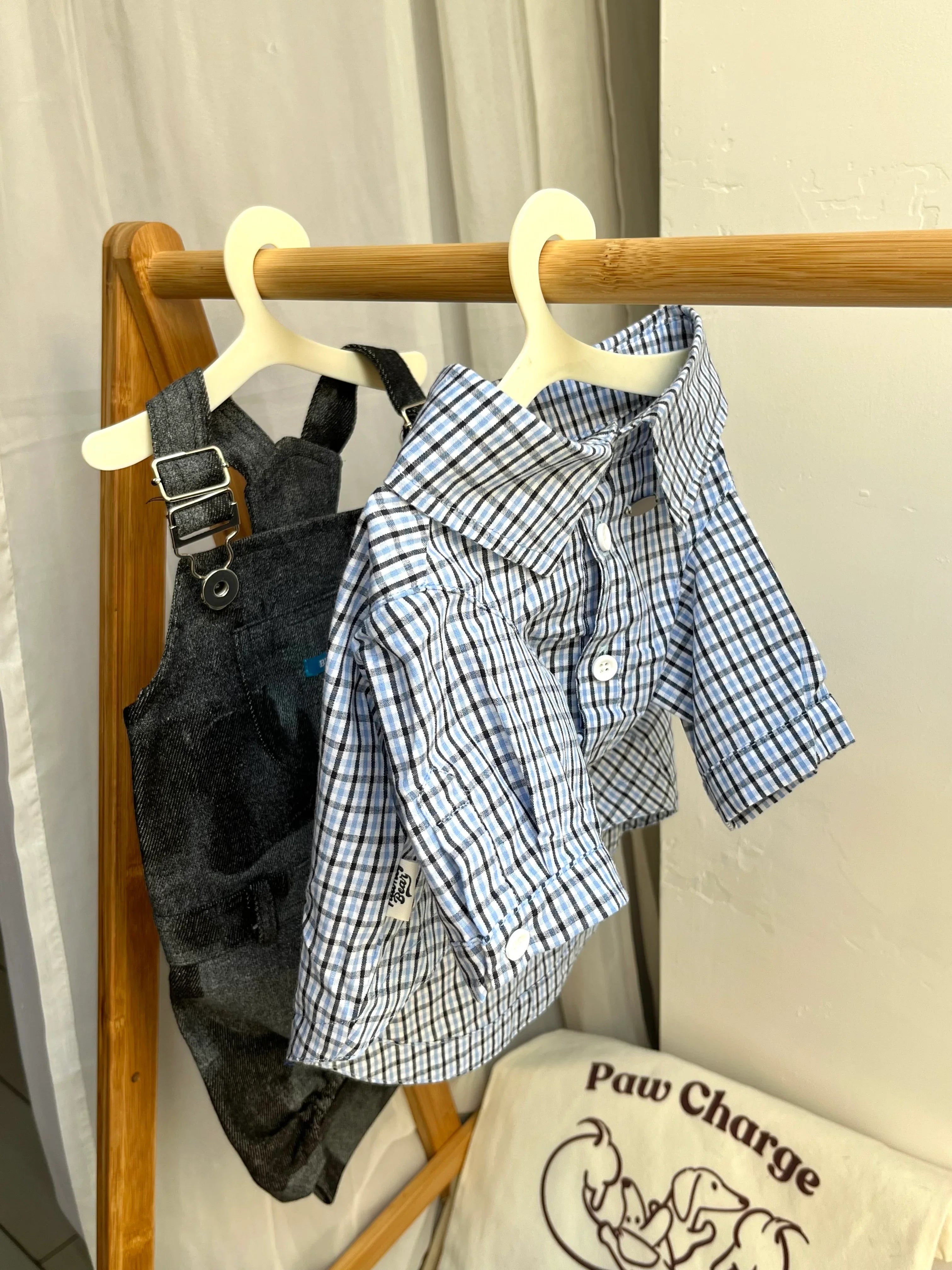 Camicia Elegante a Quadri Blu per Animali – Stile Plaid Traspirante
