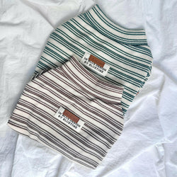 Maglione a Righe Verde e Bianco – Eleganza Vintage e Comfort Accogliente per Pets
