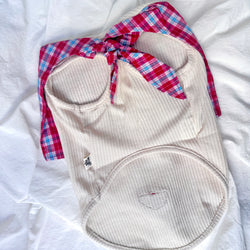 Camicia a Quadretti Rossa per Animali – Morbida Maglietta in Cotone con Colletto a Quadri