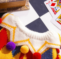 Maglione da Clown per cani per Halloween in stile circo – Caldo e confortevole per l’autunno e l’inverno