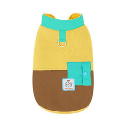 Gilet in pile colorato per cani – Pettorina con colori a contrasto, calda e comoda per l’autunno e l’inverno
