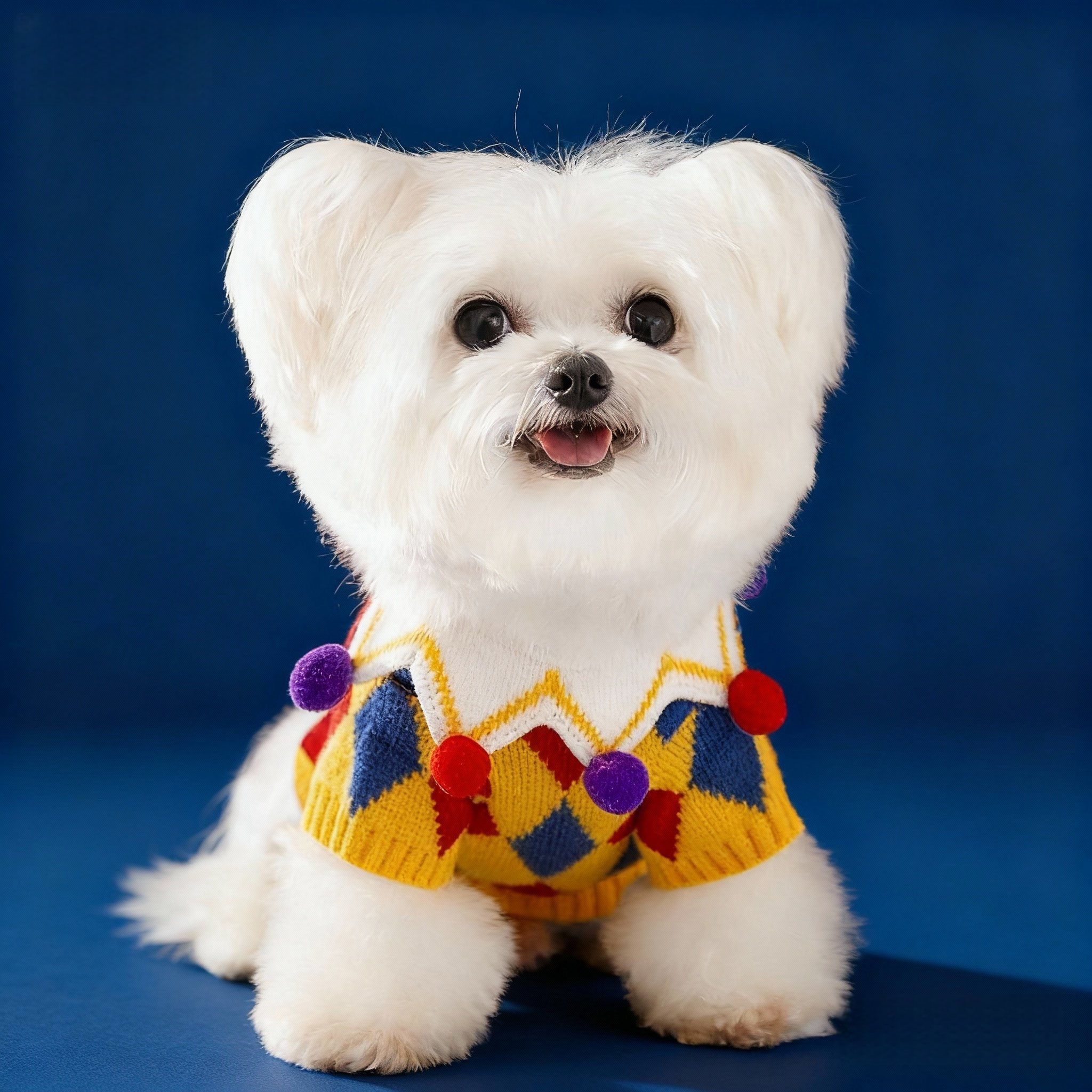 Maglione da Clown per cani per Halloween in stile circo – Caldo e confortevole per l’autunno e l’inverno