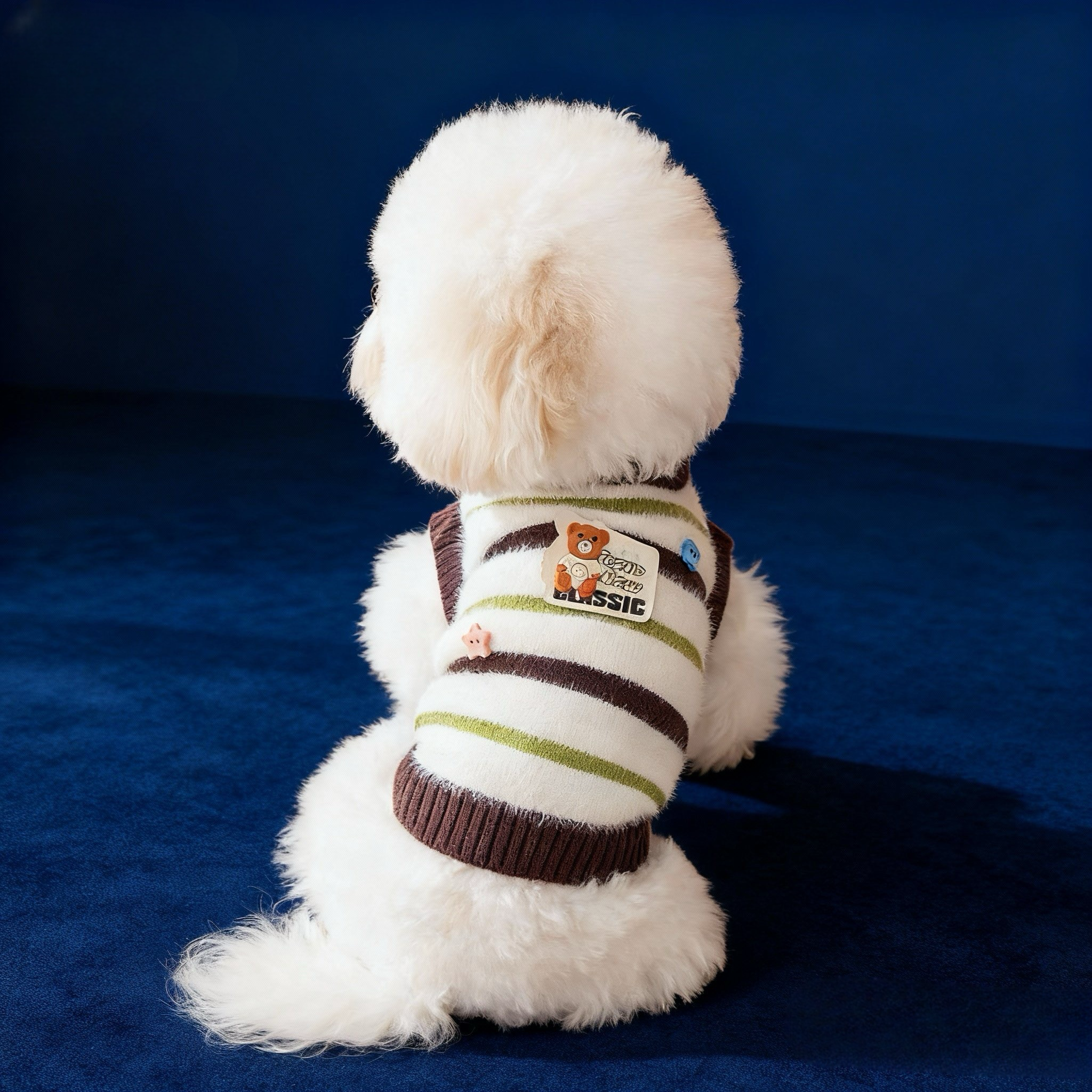 Maglione  a marrone righe in pelliccia sintetica per animali domestici – Autunno/Inverno