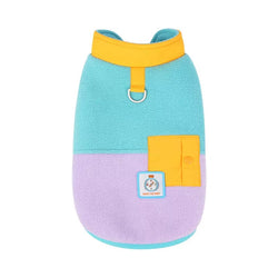 Gilet in pile colorato per cani – Pettorina con colori a contrasto, calda e comoda per l’autunno e l’inverno