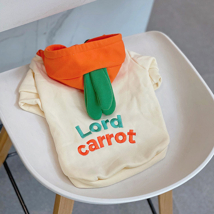 Felpa autunnale/invernale per Bulldog Francese con motivo carota – Calda e confortevole