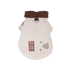 Giacca imbottita color kaki per cani – Cappotto caldo con ricami, comodo per l’autunno e l’inverno