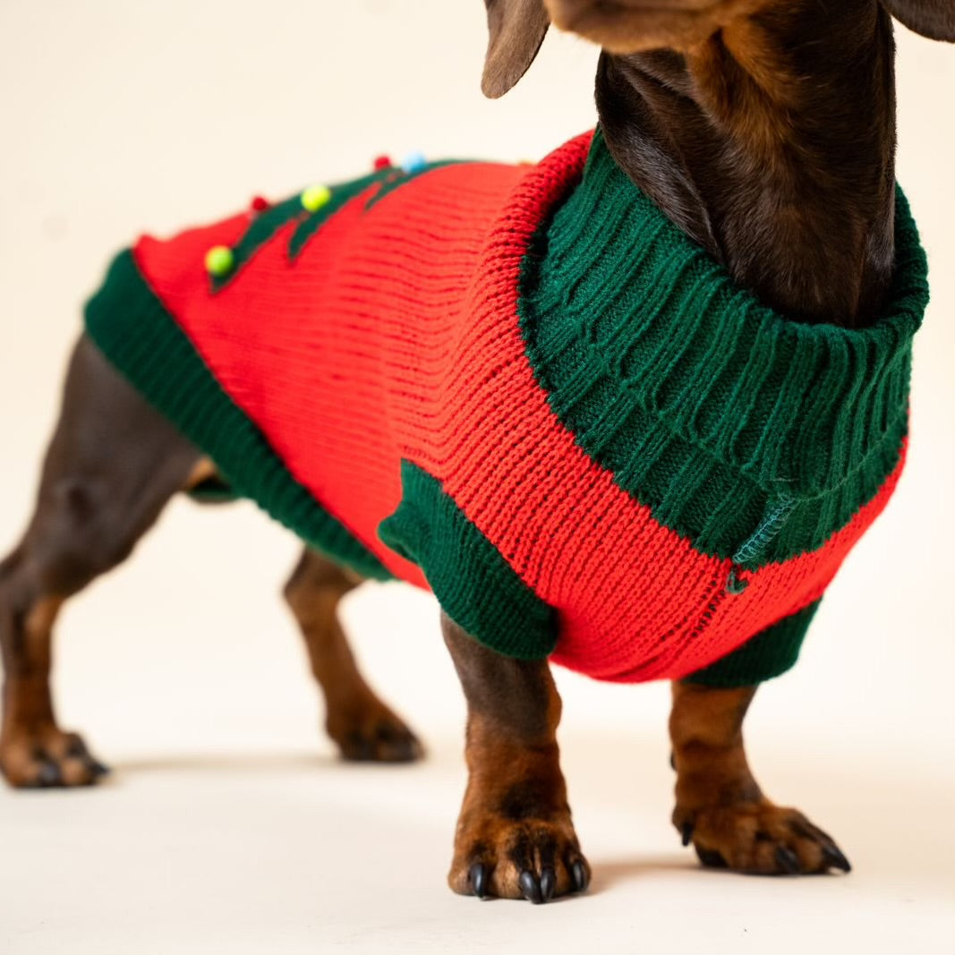 Maglione natalizio con albero di Natale per pets –Morbido, Caldo e dal Design Festivo