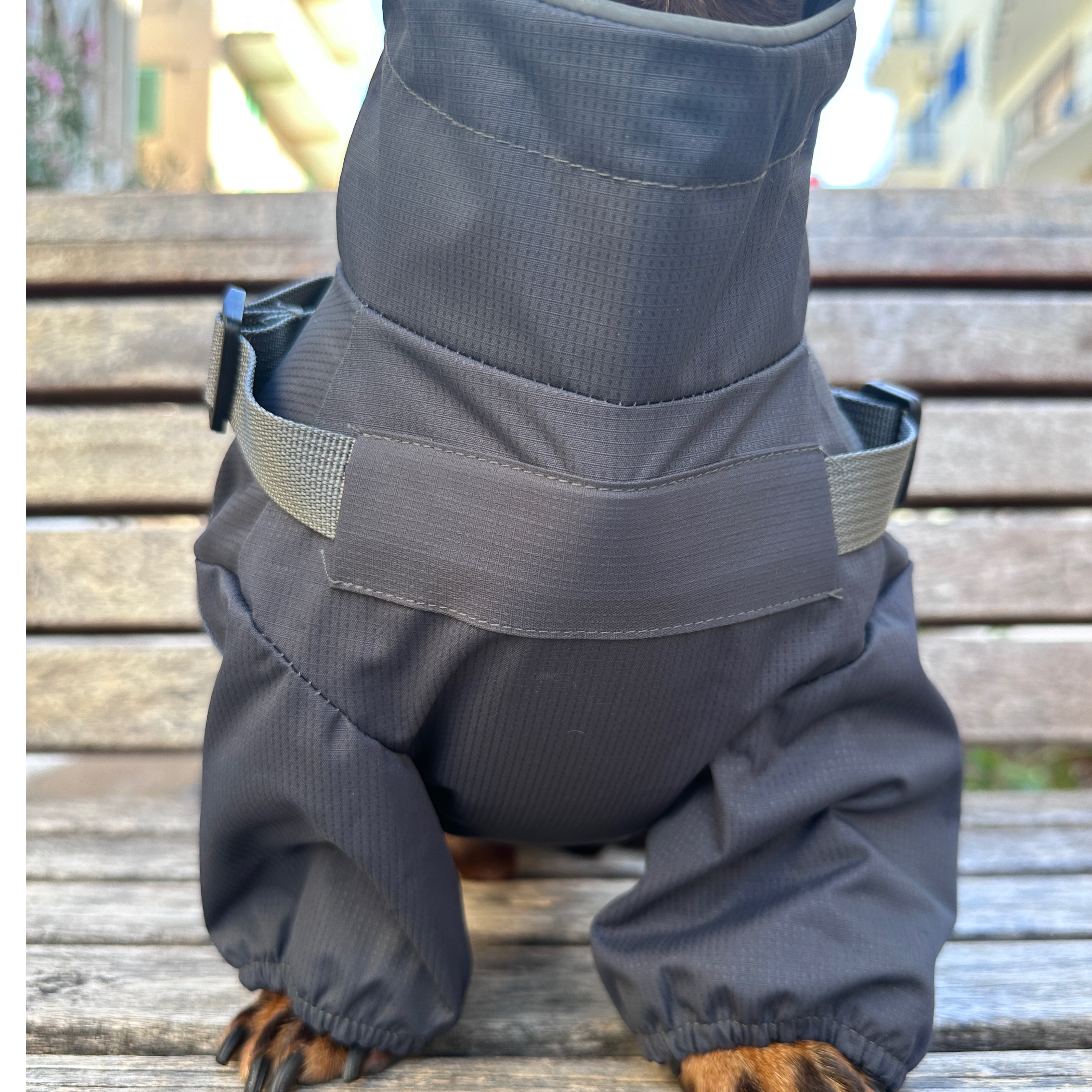Impermeabile Integrale per Cani Grigio Scuro – Elegante, Impermeabile e Riflettente