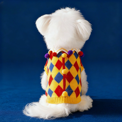 Maglione da Clown per cani per Halloween in stile circo – Caldo e confortevole per l’autunno e l’inverno