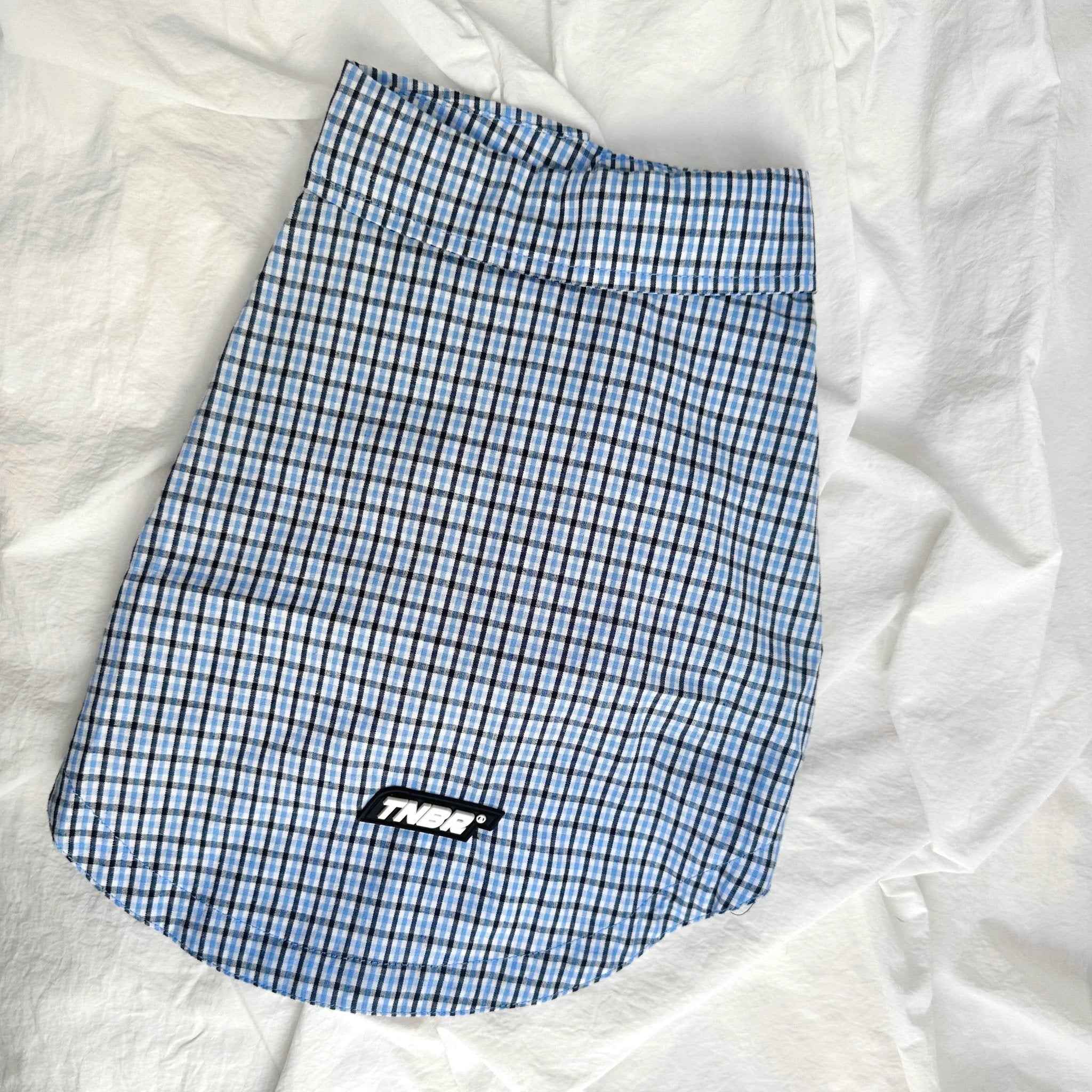 Camicia Elegante a Quadri Blu per Animali – Stile Plaid Traspirante