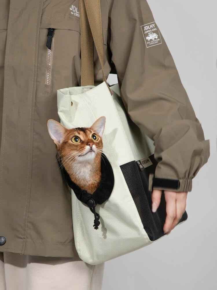 Borsa Trasportino a Tracolla Colorblock – Leggera e Traspirante per Cani e Gatti di Piccola Taglia