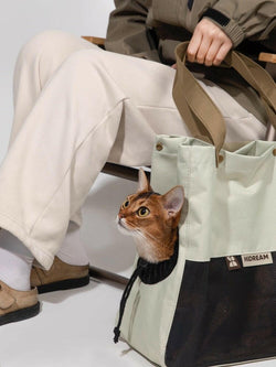 Colorblock Shoulder Pet Carrier – Lightweight & Breathable Bag for Small Pets - Paw Charge