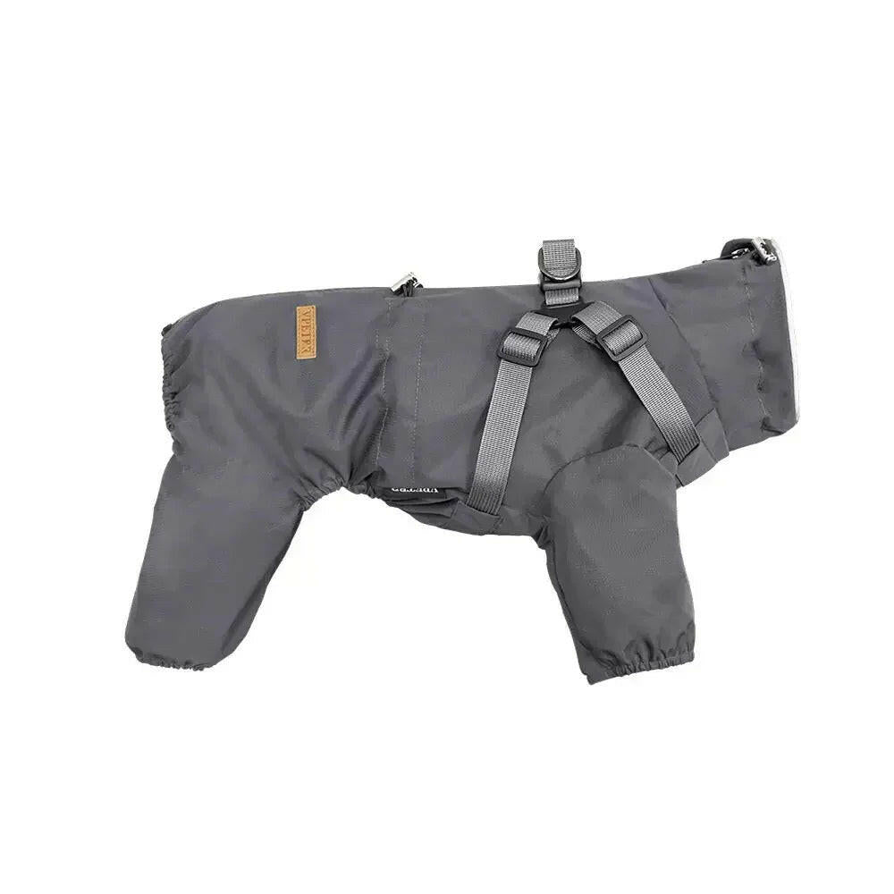 Dark Gray Full - Body Dog Raincoat – Sleek, Waterproof & Reflective Protection - Paw Charge