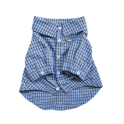 Elegant Blue Checkered Pet Shirt – Breathable Plaid Style for Dogs & Cats - Paw Charge