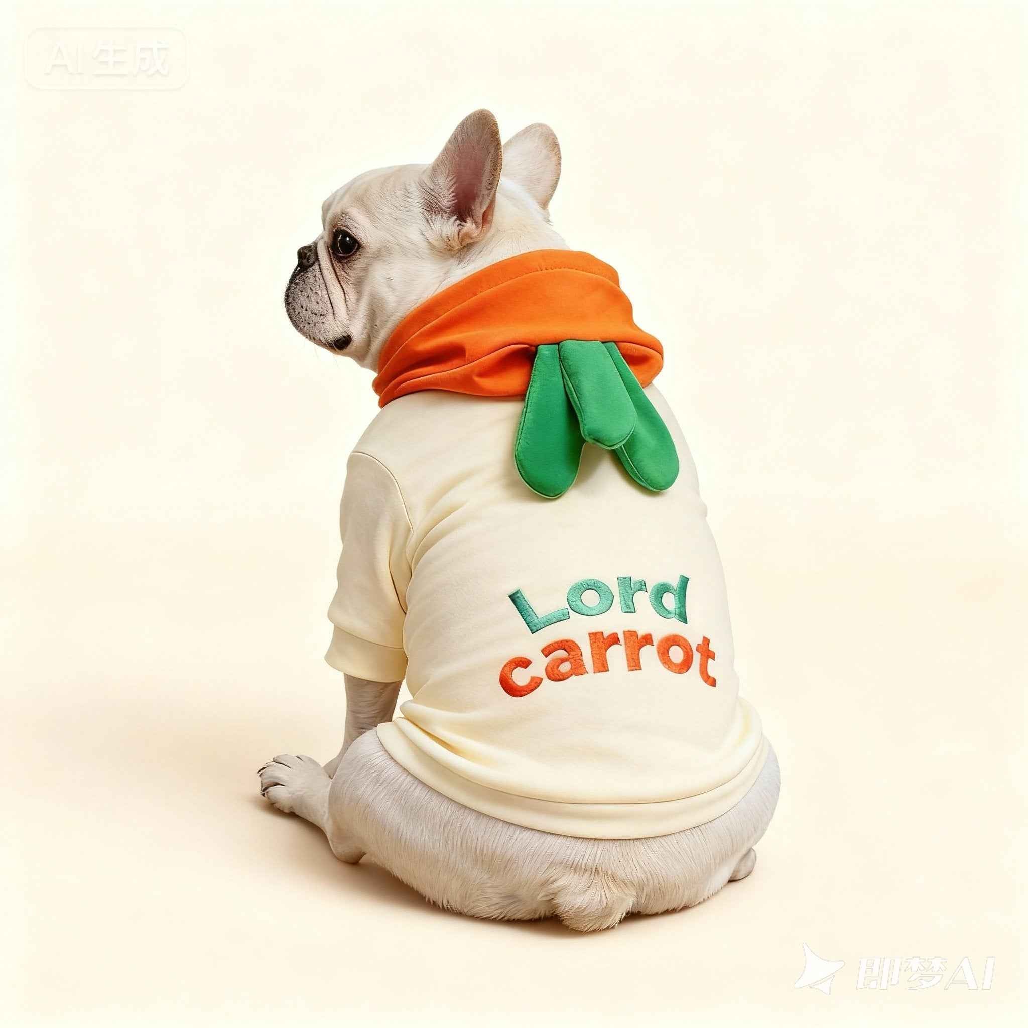 Felpa per Bulldog Francese con motivo carota – Modello Invernale Foderato Morbida, Calda