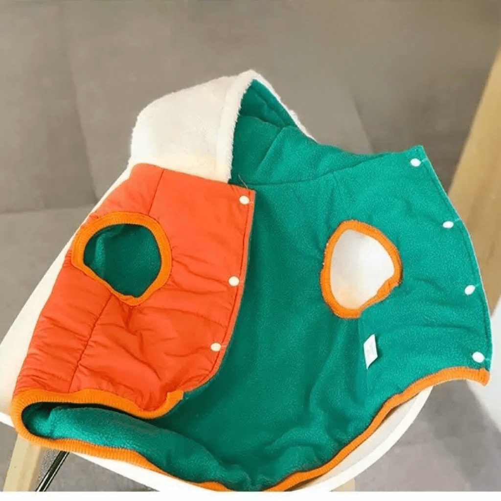 Giacca invernale per Bulldog Francese – Cappotto imbottito e foderato a doppia faccia, caldo e comodo - Paw Charge