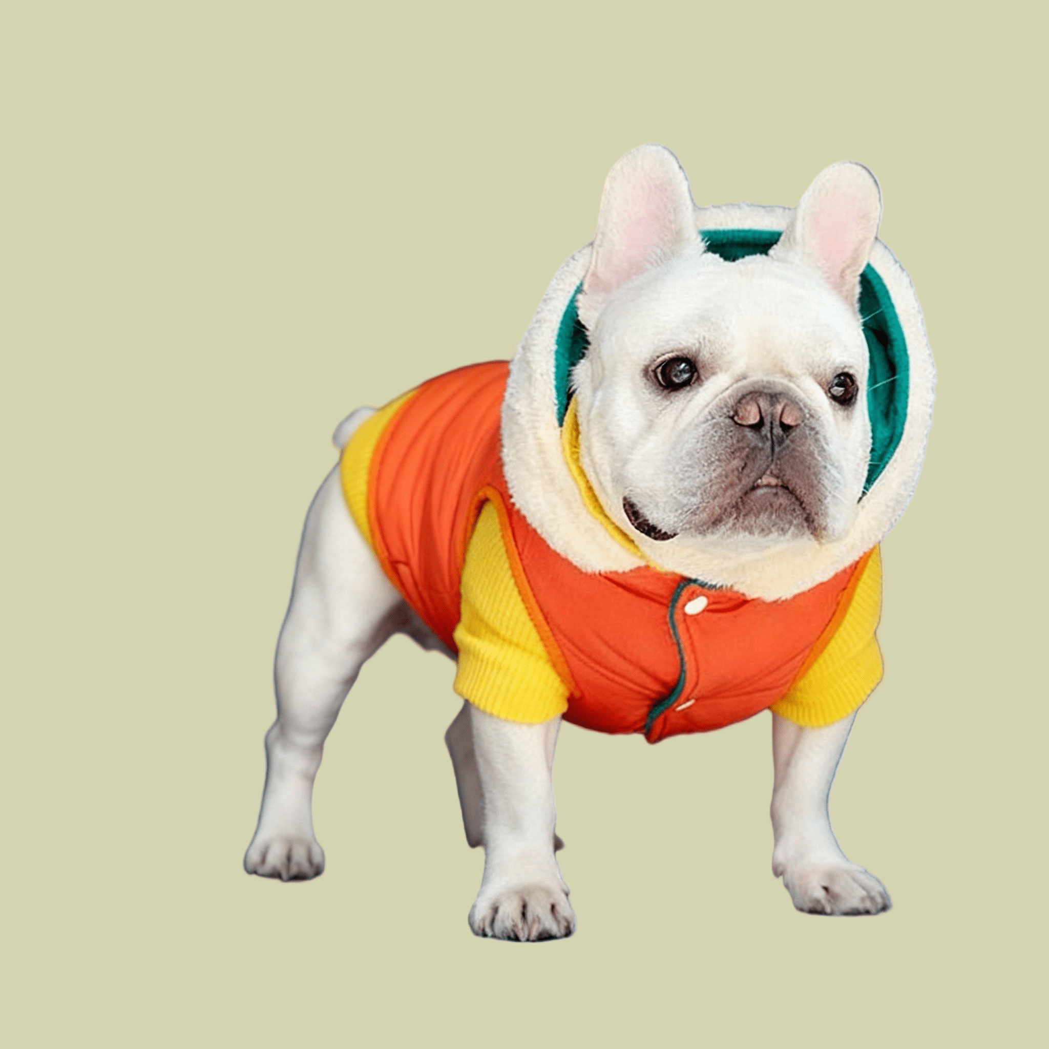 Giacca invernale per Bulldog Francese – Cappotto imbottito e foderato a doppia faccia, caldo e comodo - Paw Charge