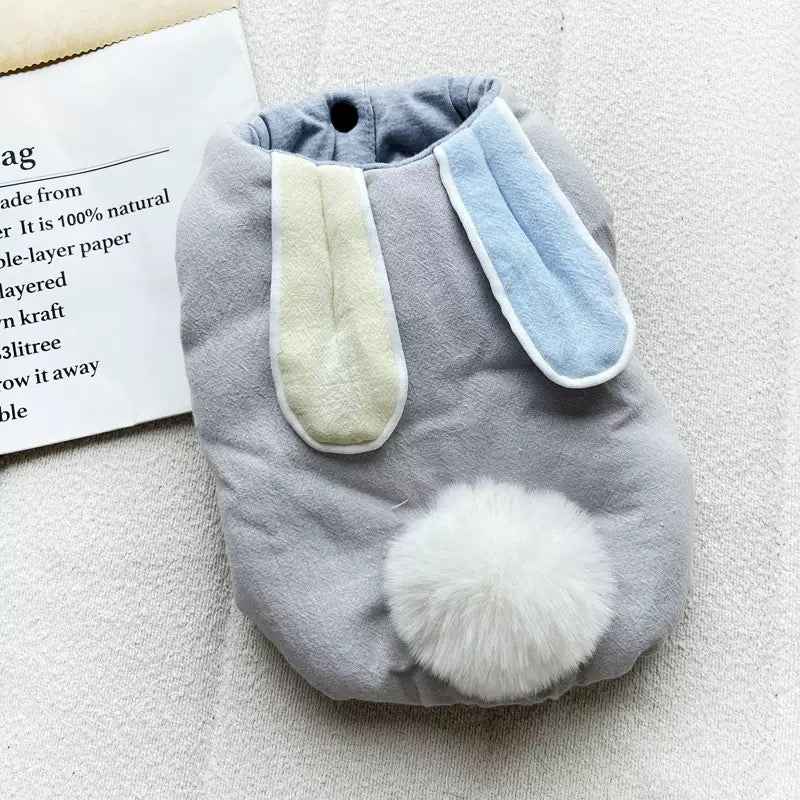Gilet imbottito con orecchie da coniglio per cani – Caldo e morbido per l’autunno e l’inverno