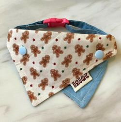 Gingerbread Print Pet Bandana – Cozy Style for Cats and Dogs - Paw Charge