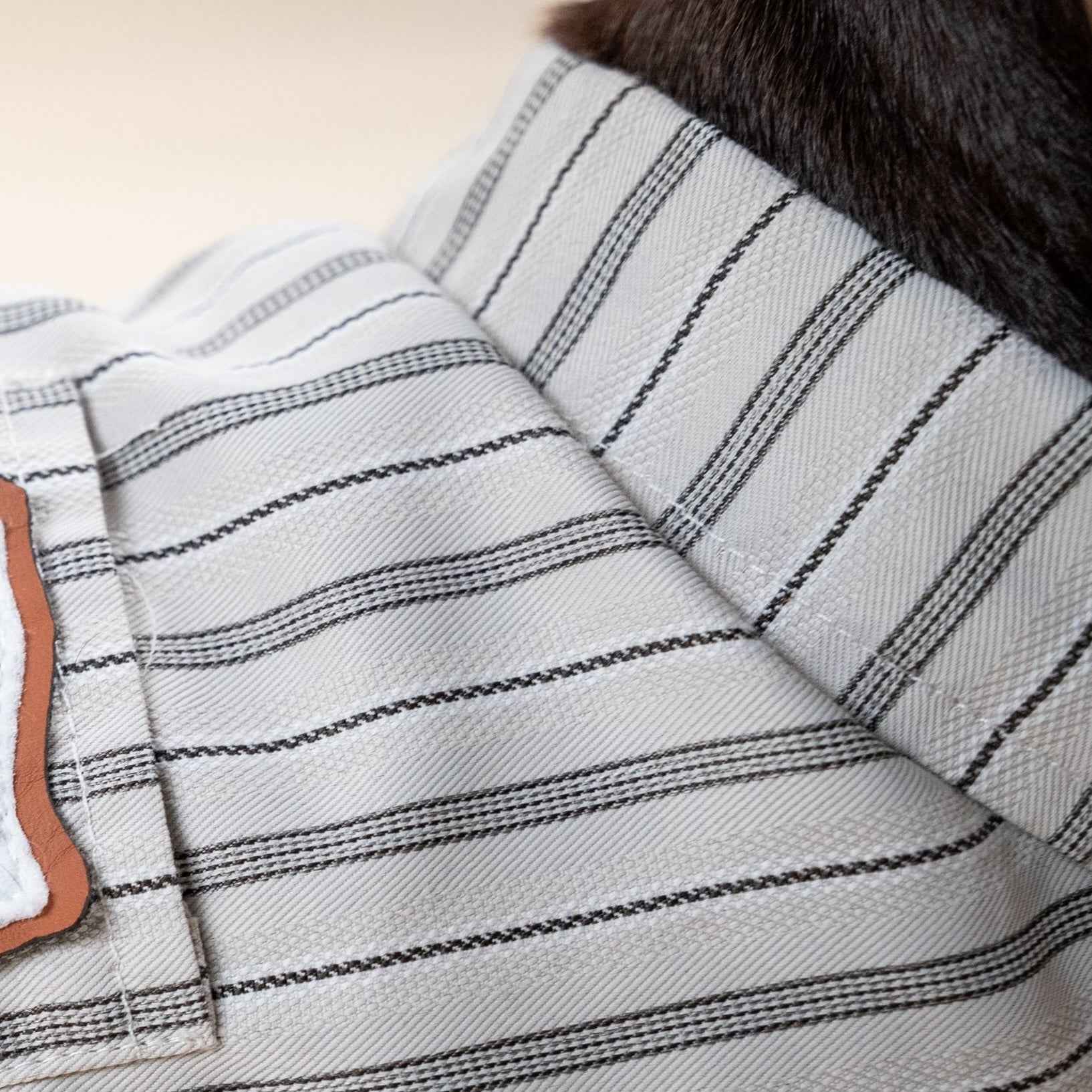 Maglietta a Righe Vintage per Animali con Cravattino Classico – Look Raffinato per Animali