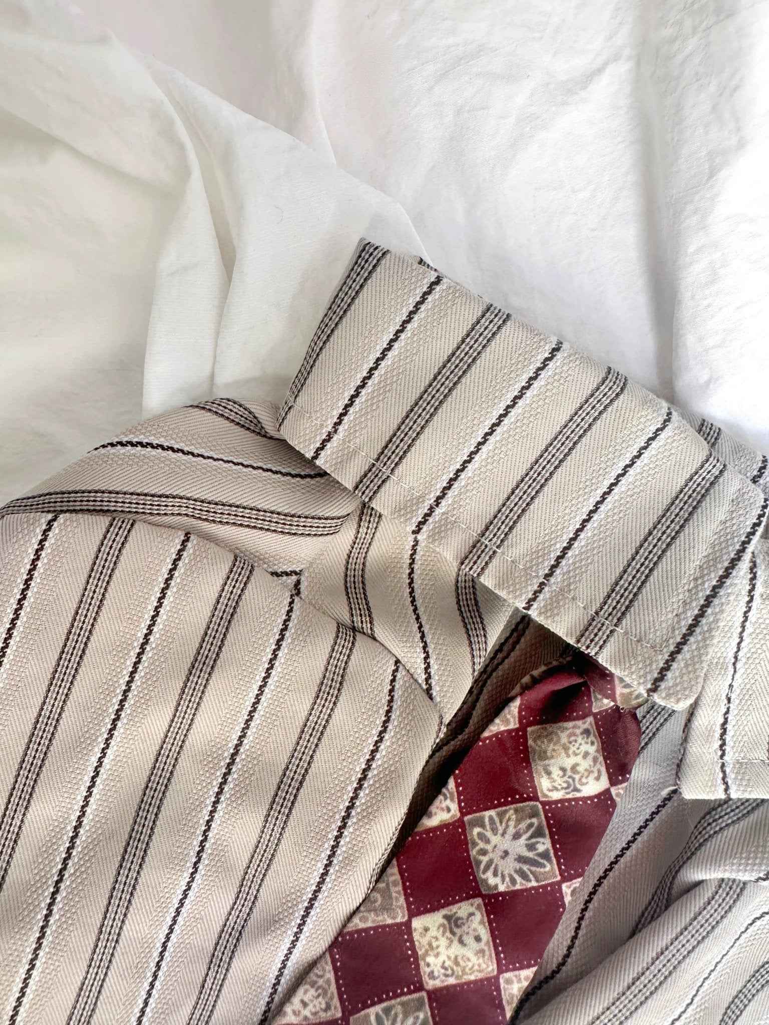 Maglietta a Righe Vintage per Animali con Cravattino Classico – Look Raffinato per Animali