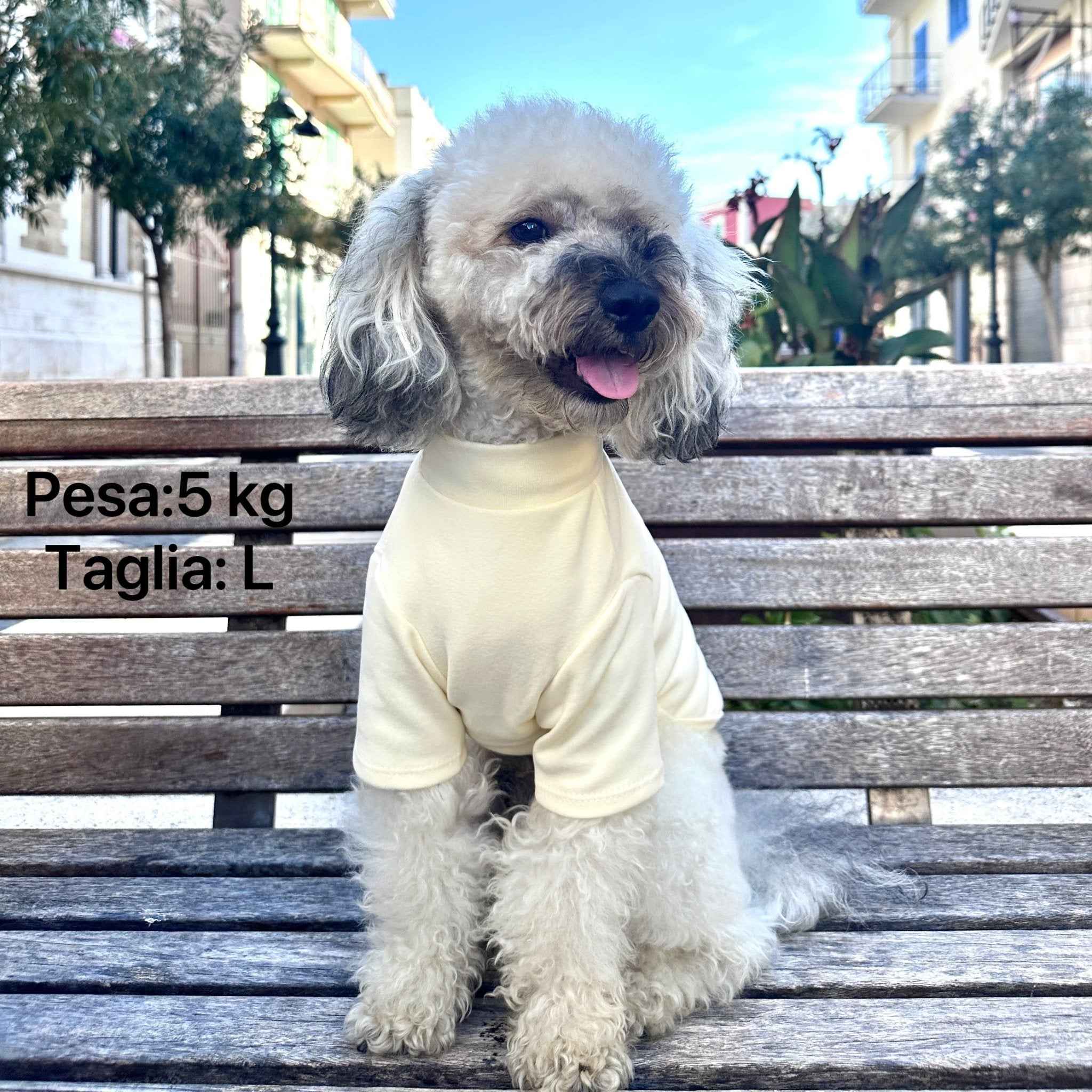 Maglietta Base Giallo Crema per Animali — Morbida, Elastico e Traspirante