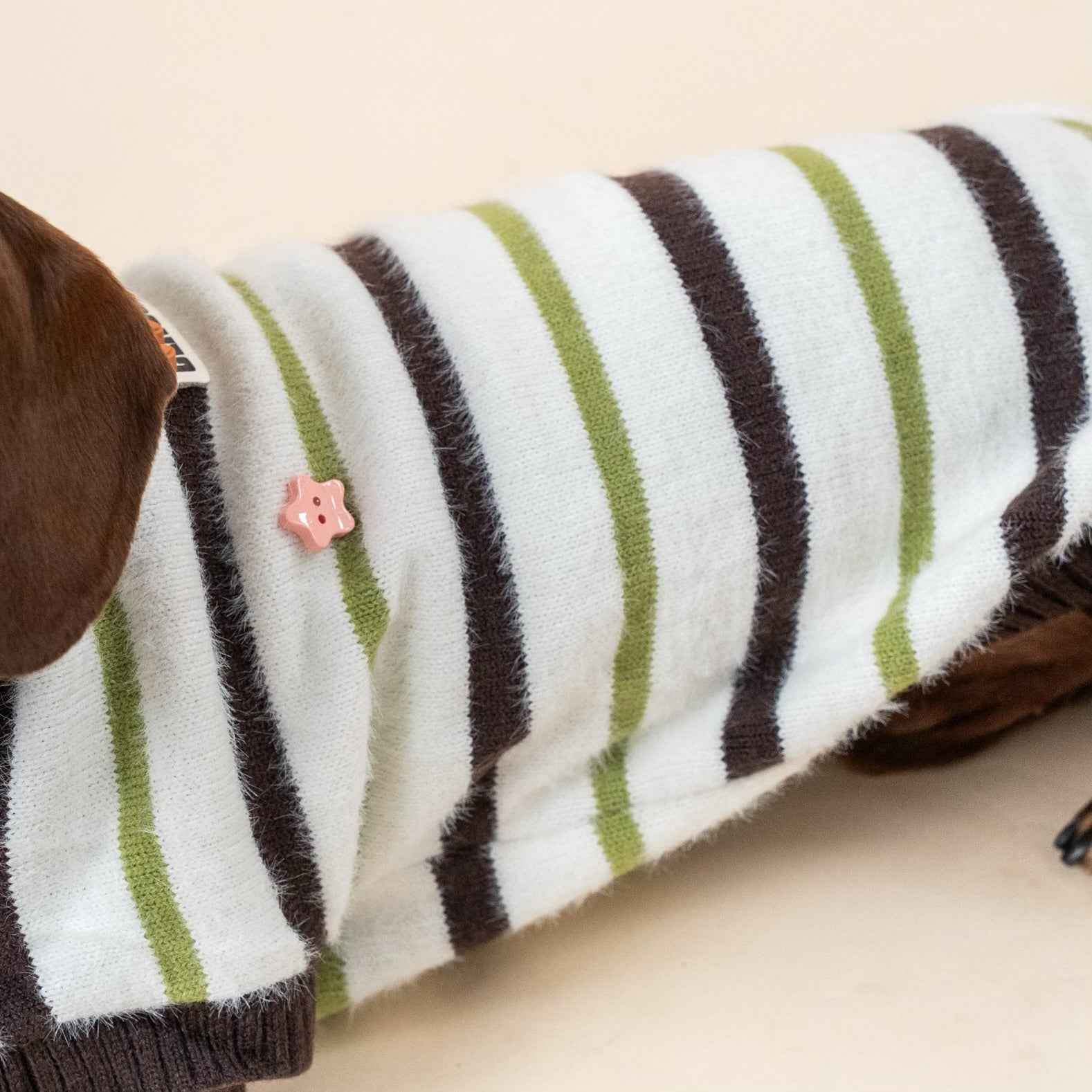 Maglione  a marrone righe in pelliccia sintetica per animali domestici – Autunno/Inverno