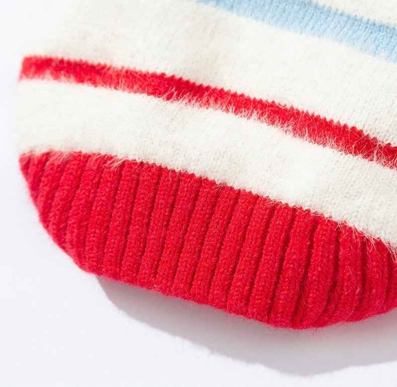 Maglione a rosso righe in pelliccia sintetica per animali domestici – Autunno/Inverno