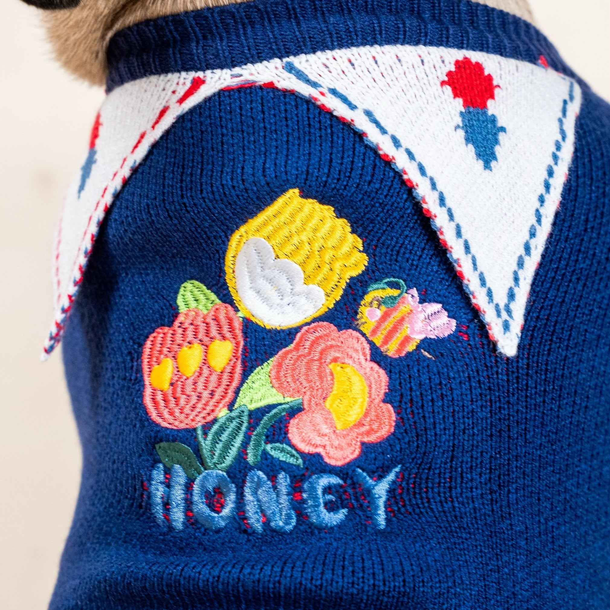 Maglione da Mago per cani  in stile magico – Morbido, Elastico, Caldo e dal Design Floreale