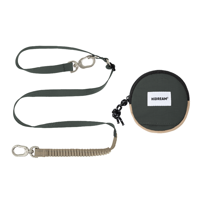 Mountain Series Combo – Shock - Absorbing Dog Leash with Round Waste Bag Holder - Paw Charge
