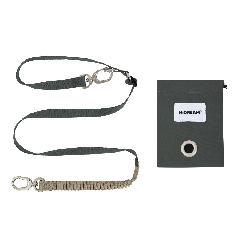 Mountain Series Combo – Guinzaglio Ammortizzante a Corda con Porta-Sacchetti Quadrato - Paw Charge