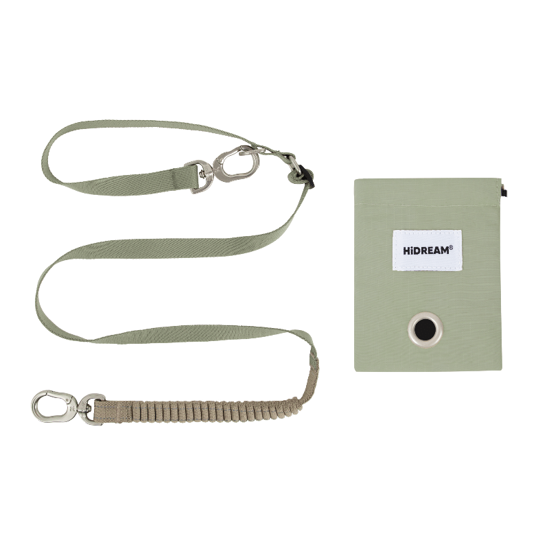 Mountain Series Combo – Guinzaglio Ammortizzante a Corda con Porta-Sacchetti Quadrato - Paw Charge