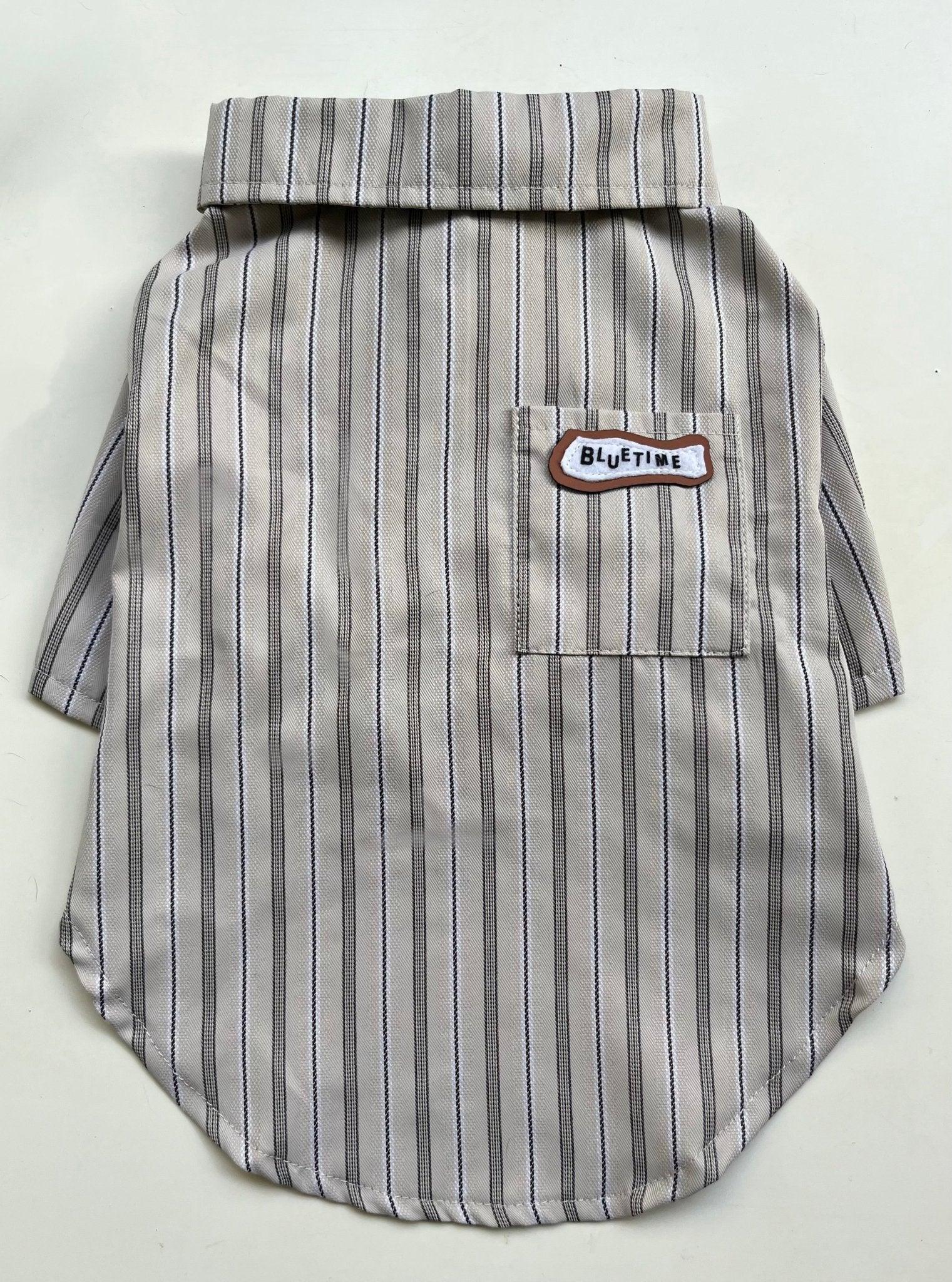 Vintage Striped Pet Shirt with Classic Tie – Refined Look for Cats & Dogs - Paw Charge