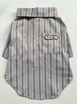 Vintage Striped Pet Shirt with Classic Tie – Refined Look for Cats & Dogs - Paw Charge