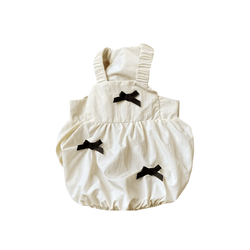 White Water - Resistant Pet Dress with Elegant Bow Accents - Paw Charge